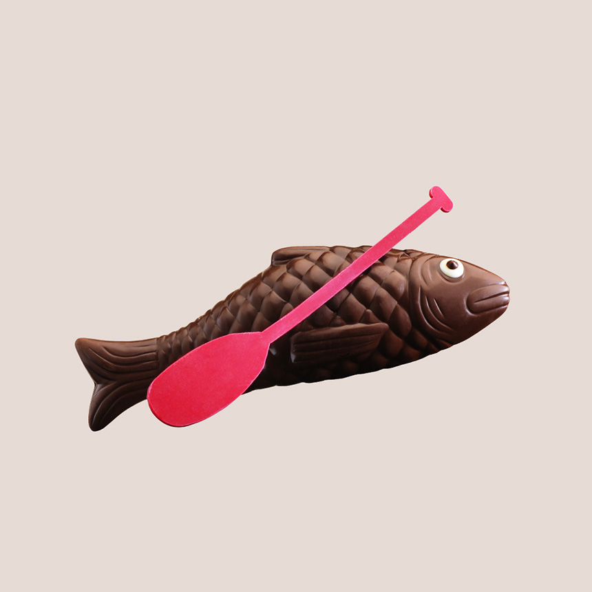 Poisson en chocolat avec rame